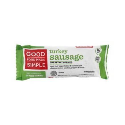 Order Good Food Egg Cheese Turkey Sausage Burito (5 oz) food online from 7-Eleven By Reef store, Atlanta on bringmethat.com