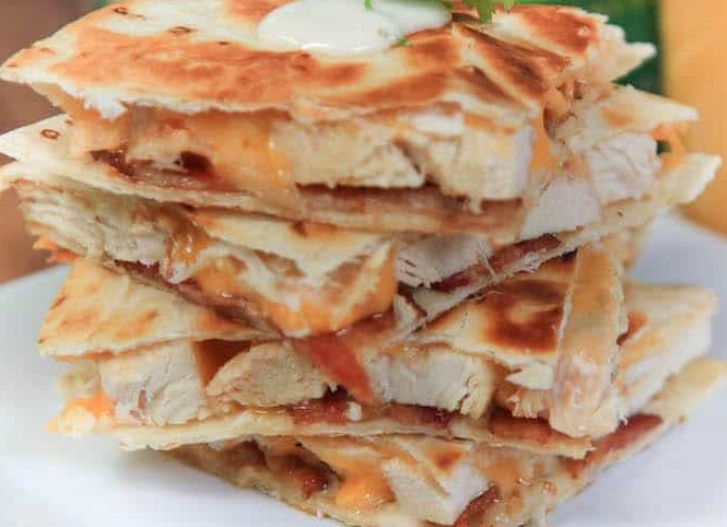 Order Chicken Bacon Ranch Quesadilla food online from Curbin Cuisine store, Des Moines on bringmethat.com