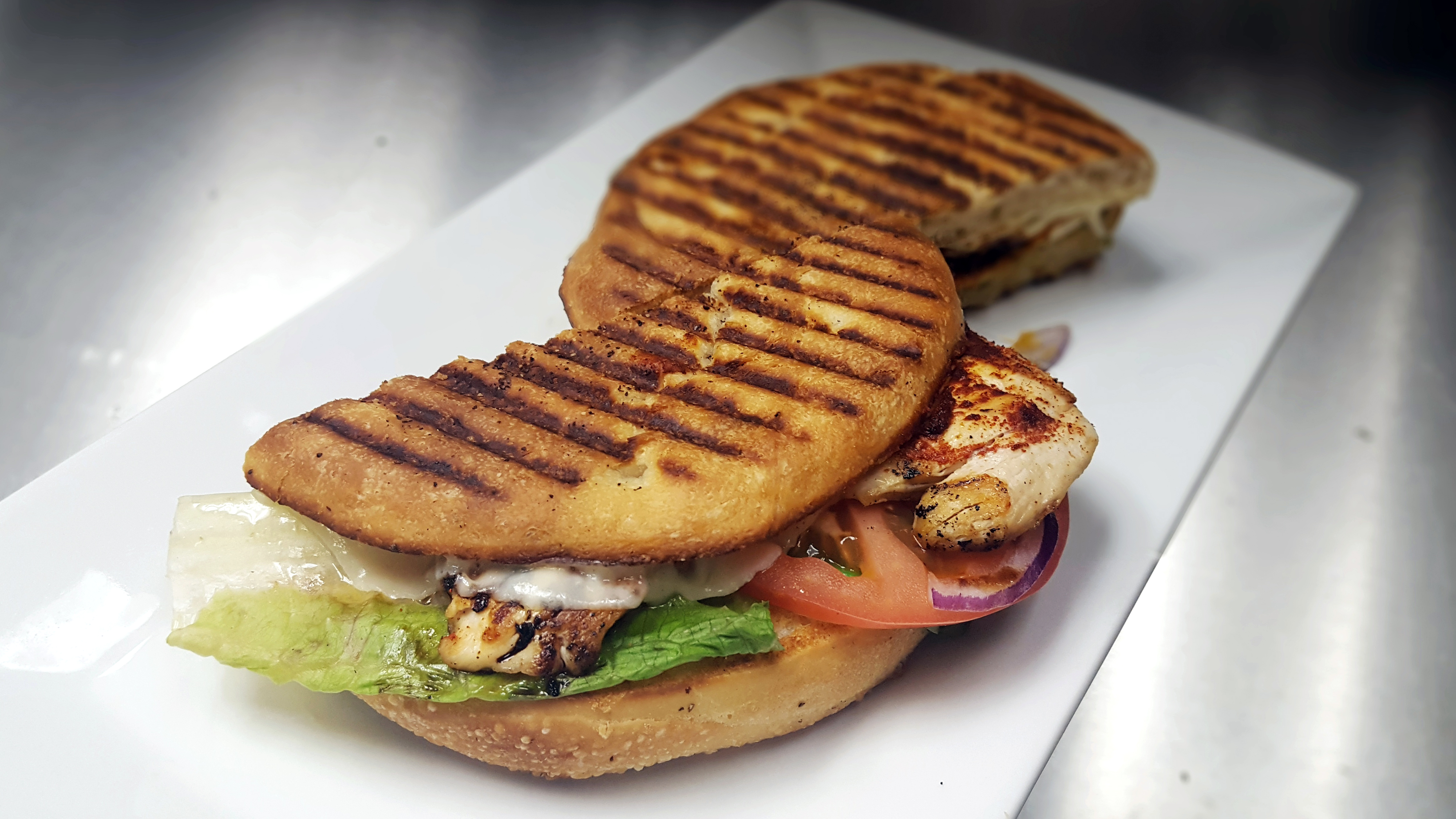 Order Chicken Picante Panini food online from Marios Pizza Center & Restaurant store, Middlesex on bringmethat.com