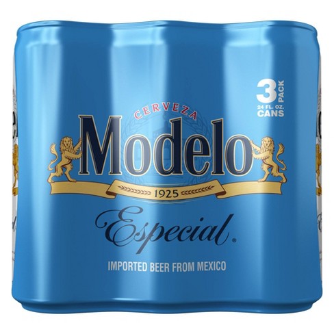 Order Modelo Especial Lager Beer 3 Pack 24 oz. Cans food online from Village Wine & Spirits store, Ventura on bringmethat.com