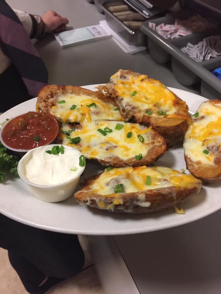 Order Potato Skins - Appetizers food online from Fat Cat Grill & Bar store, Norwich on bringmethat.com