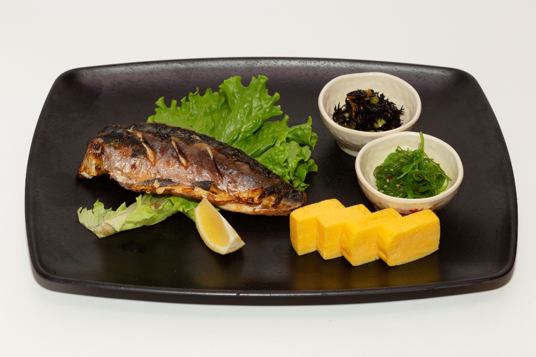 Order Grilled Mackerel (Dinner) food online from Taiko Japanese Restaurant store, Irvine on bringmethat.com