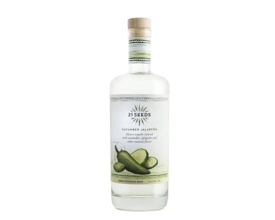 Order 21 SEEDS CUCUMBER JALAPENO INFUSED BLANCO, 750mL tequila (35.5% ABV) food online from Cold Spring Liquor store, Liberty Hill on bringmethat.com