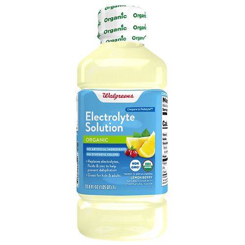 Order Walgreens Organic Oral Electrolyte Solution Berry Lemon - 33.8 fl oz food online from Walgreens store, CLEARWATER BEACH on bringmethat.com