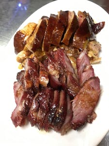 Order 127.Double Combination BBQ / Order-烧味双拼(拼盘) food online from Tasty Cafe Restaurant store, Davie on bringmethat.com