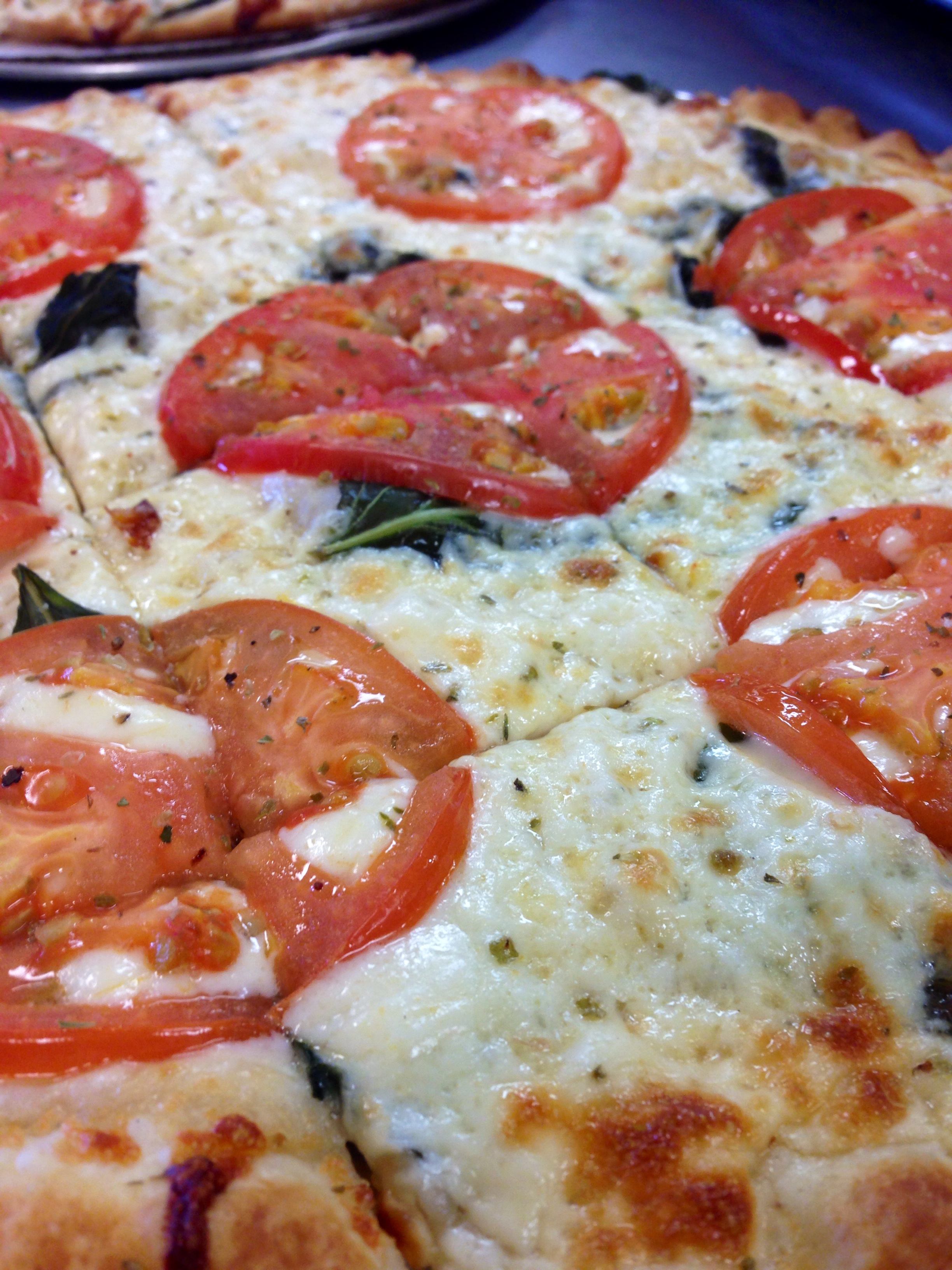 Order Margherita Thin Crust Pizza food online from Nick's Pizza & Pub store, Crystal Lake on bringmethat.com
