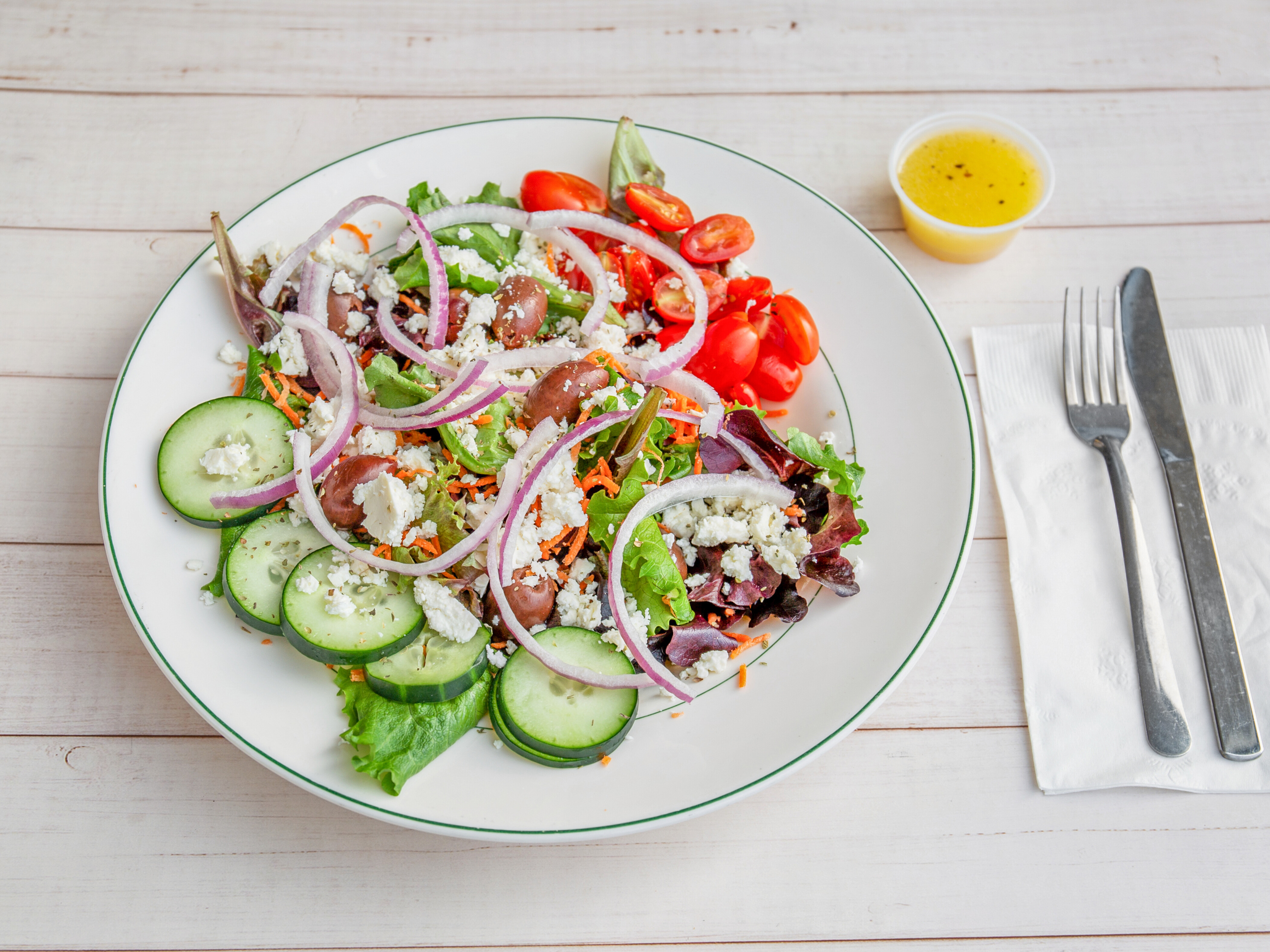 Order Greek Salad food online from Ale House store, Newtown Square on bringmethat.com