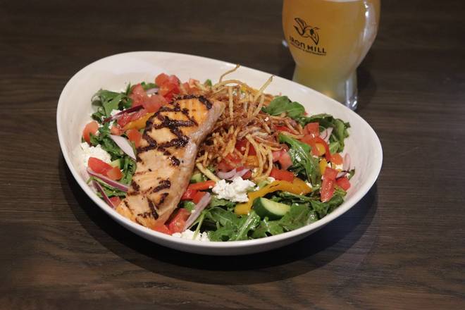 Order Grilled Salmon Salad food online from Iron Hill Brewery & Restaurant store, Greenville on bringmethat.com