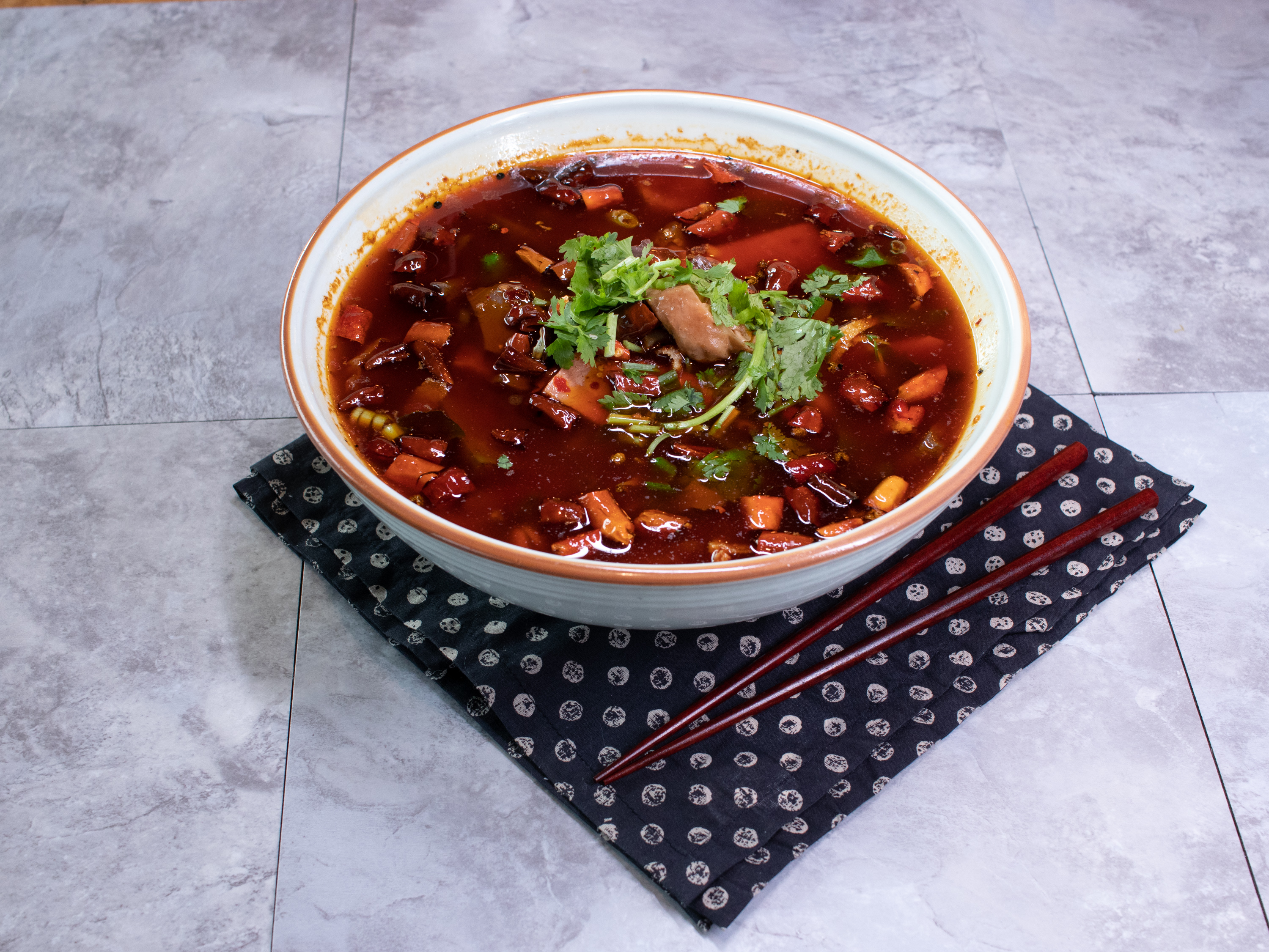 Order Spicy Pork Blood, Beef and Tripe Stew food online from Hu's Cooking store, Houston on bringmethat.com