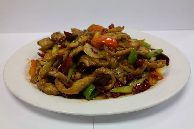 Order Spicy Crispy Pork Intestine (香辣肥肠) food online from Szechuan Gourmet store, Strongsville on bringmethat.com