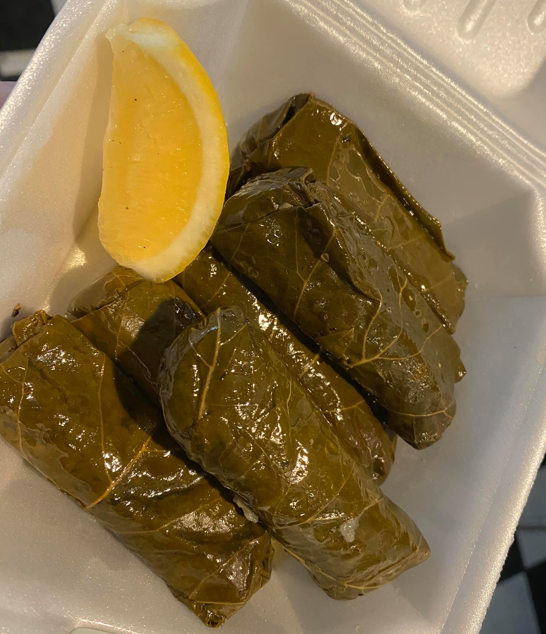 Order Vegetarian Grape Leaves [6 pieces] food online from Kabob-G Grill store, Pittsburgh on bringmethat.com