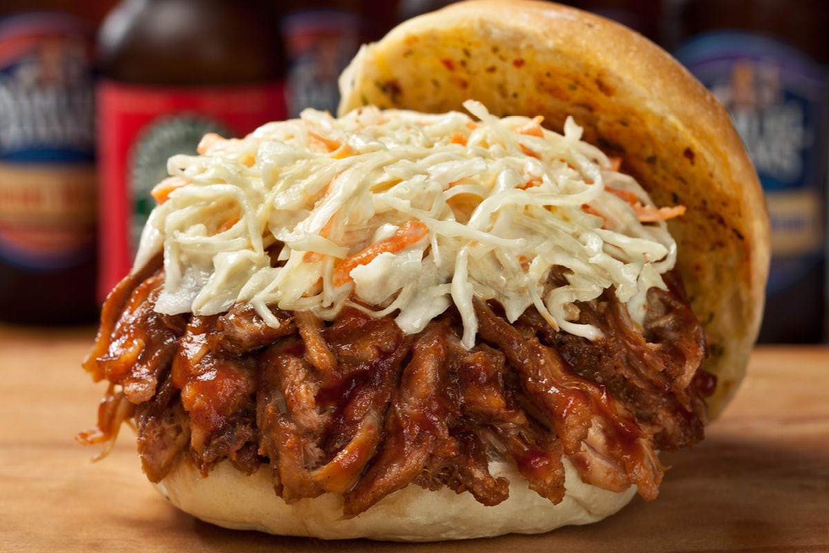Order Pulled Pork Sandwich food online from Arooga's Route 124 store, York on bringmethat.com