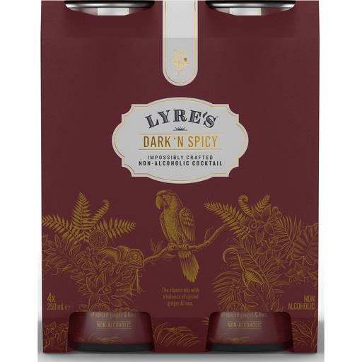 Order Lyres Dark & Spicy Non Alcoholic (4PK 250 ML) 145702 food online from BevMo! store, Citrus Heights on bringmethat.com