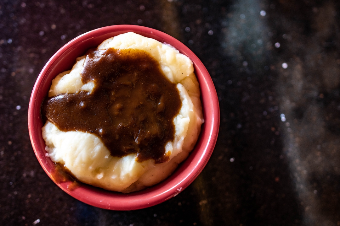 Order Sm MASHED POTATOES & GRAVY food online from Mike Bbq store, Escondido on bringmethat.com