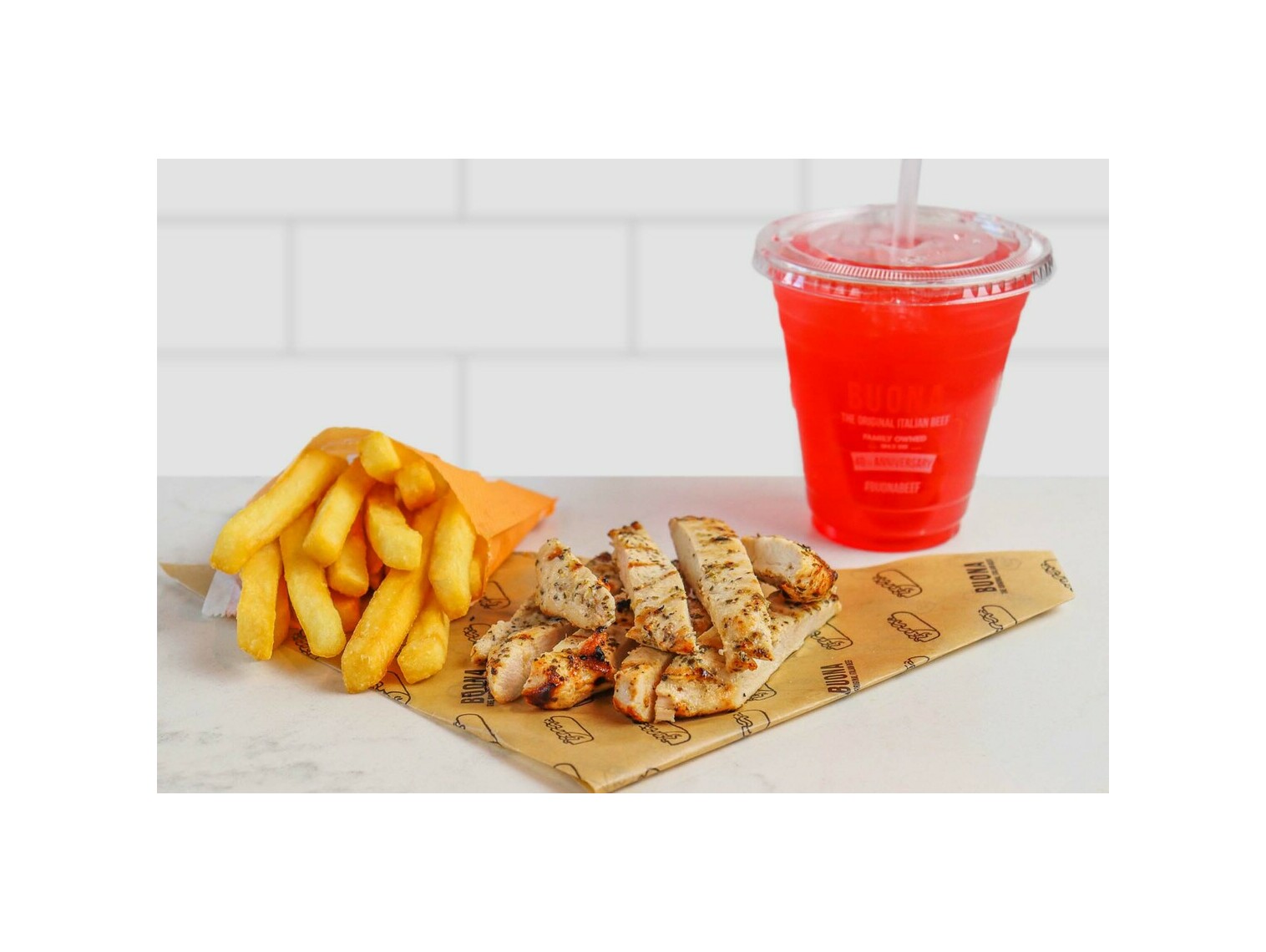 Order Kid's All-Natural Grilled Chicken Tenders food online from Buona - Orland Park store, Orland Park on bringmethat.com