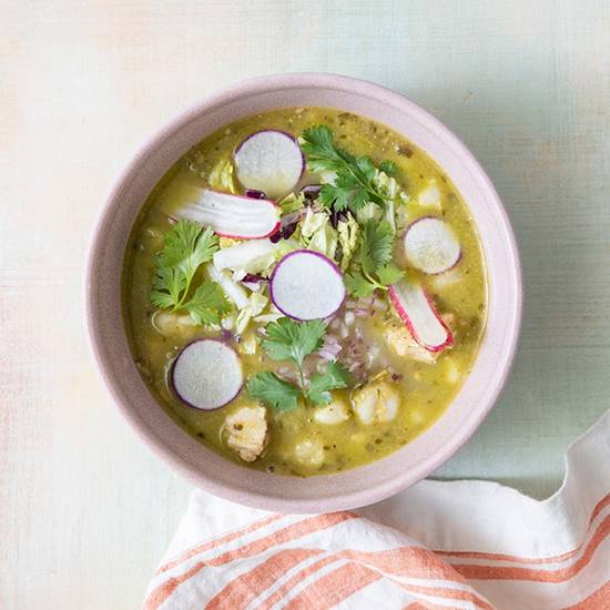 Order green chicken pozole - cup food online from Tender Greens store, Marina del Rey on bringmethat.com