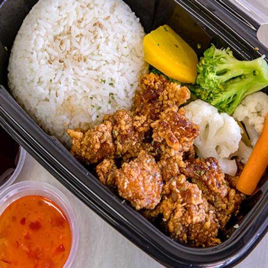 Order Honey Popcorn Chicken Over Rice food online from T4 store, Sacramento on bringmethat.com