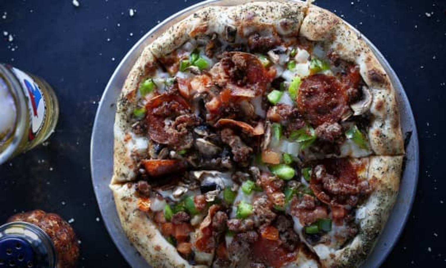 Order Kitchen Sink Pizza food online from The Post Sports Bar & Grill store, Creve Coeur on bringmethat.com