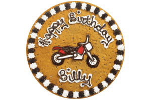 Order Motorcycle Happy Birthday Cookie Cake food online from American Deli on Broad St. store, Athens on bringmethat.com
