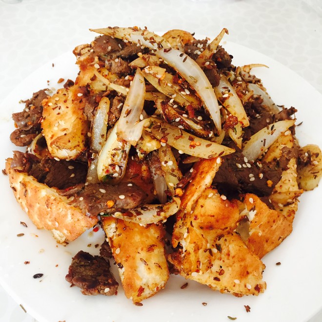 Order Stir Fried Beef with Cumin and bread food online from Silk Road Garden store, Rowland Heights on bringmethat.com