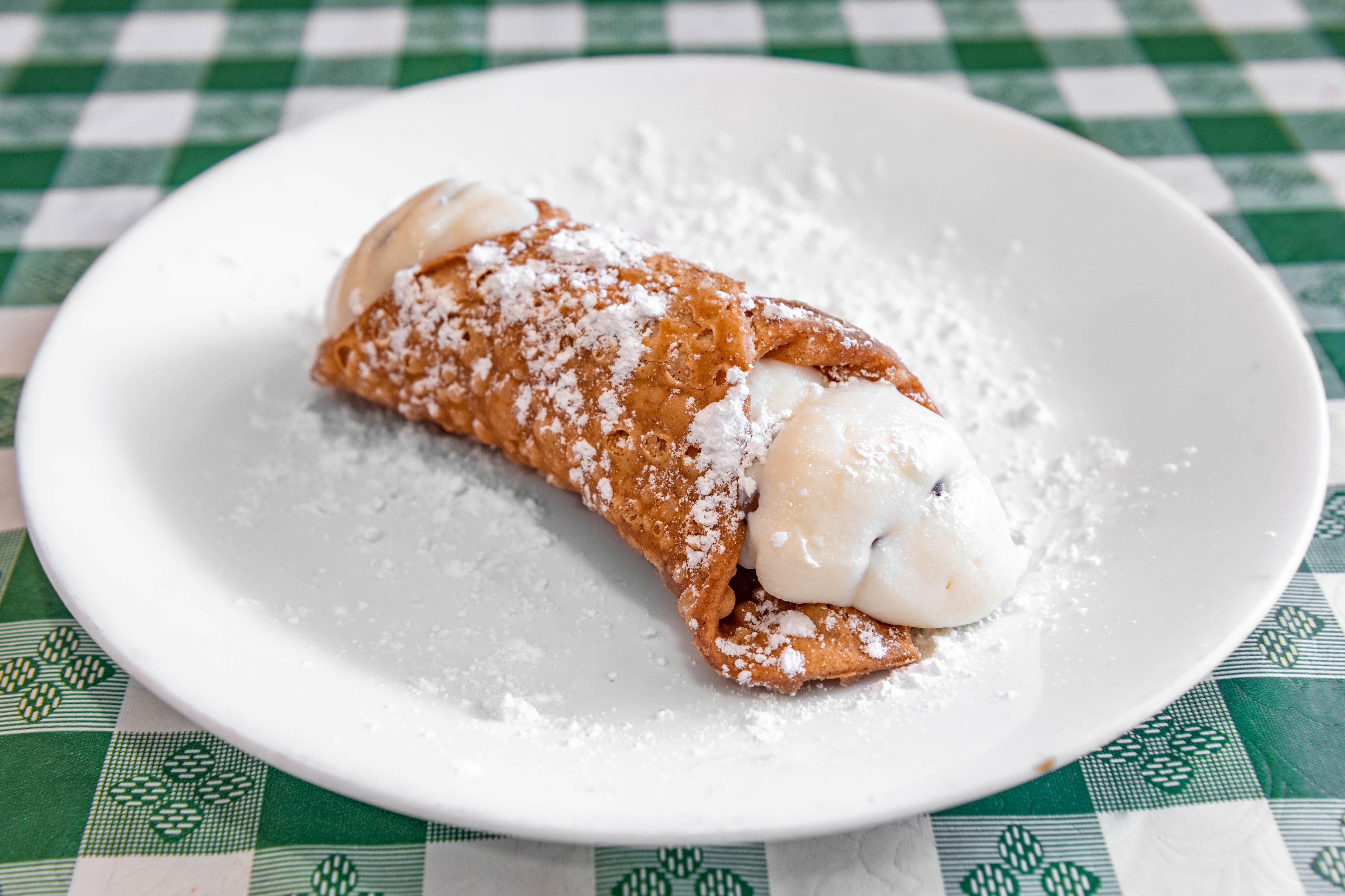 Order Freshly Filled Cannoli - 2 Pieces food online from Tony Pizza store, Brewster on bringmethat.com