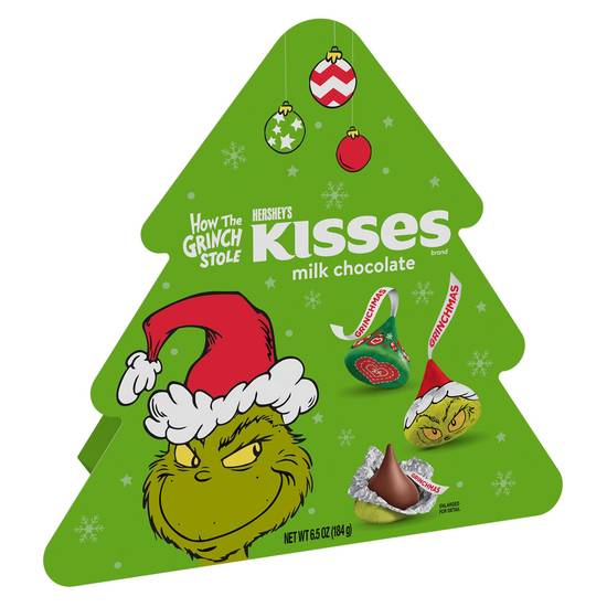 Order HERSHEY'S KISSES Grinch Milk Chocolate Candy, Christmas, 6.5 oz, Gift Box food online from CVS store, CALHOUN on bringmethat.com