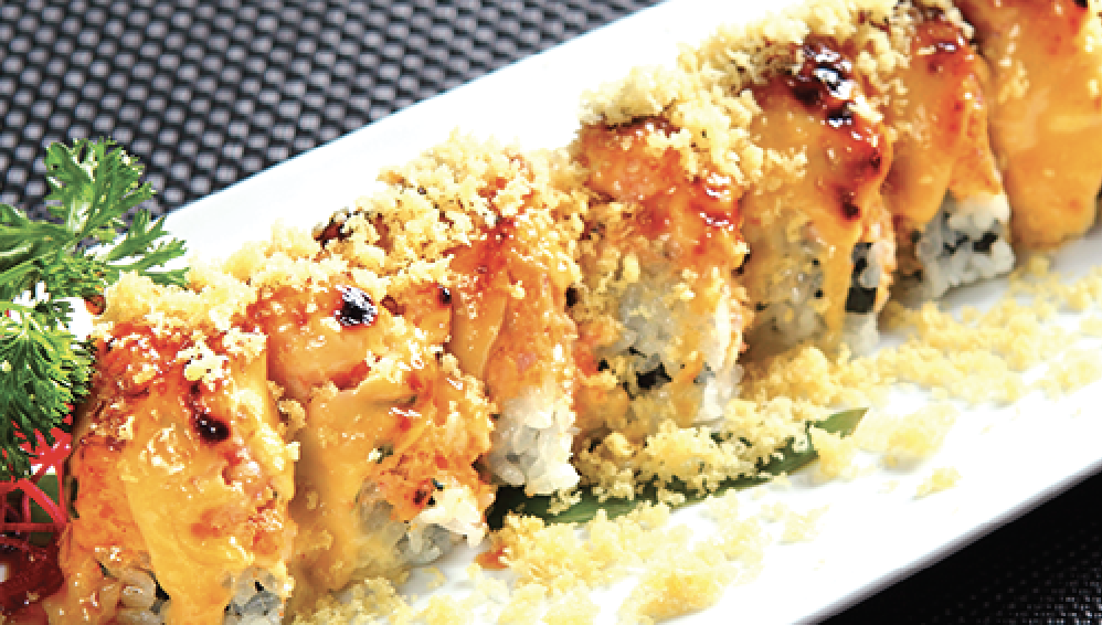 Order BAKED SALMON ROLL (BAKED) food online from Crazy Rockn Sushi store, Los Angeles on bringmethat.com
