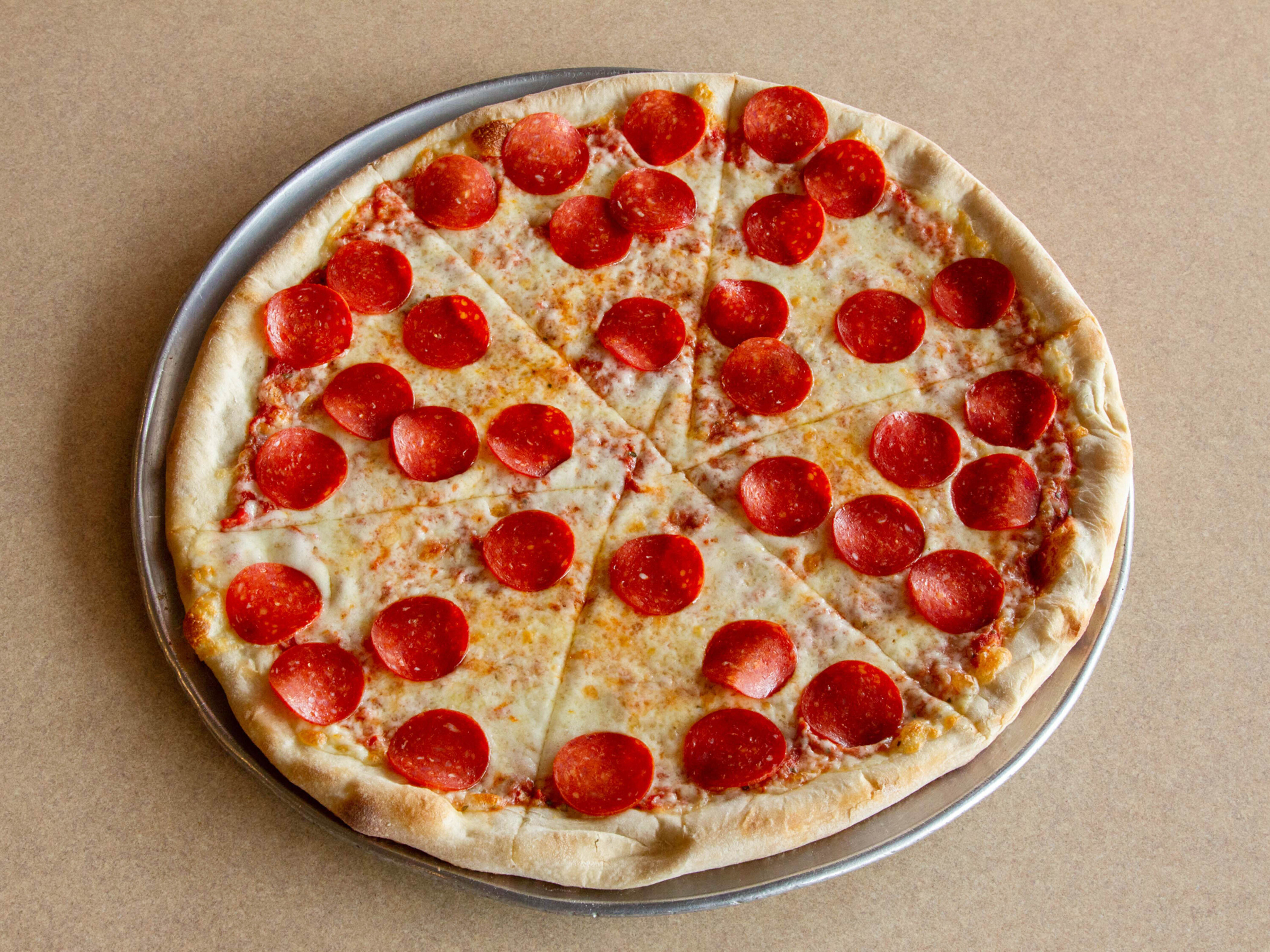 Order Pepperoni Pizza Slice food online from Fortunato Brothers Pizza store, Edgewood on bringmethat.com