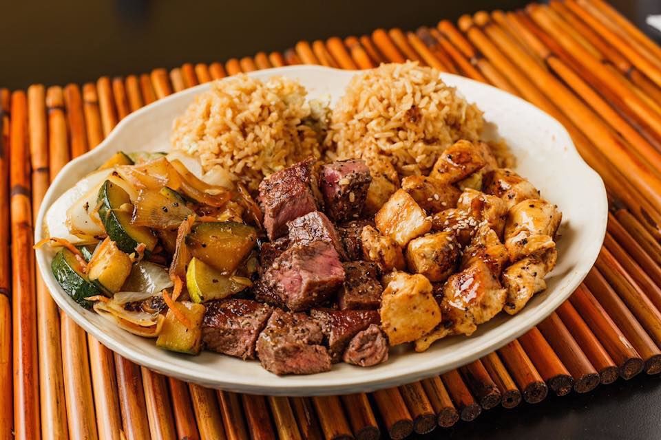 Order Chicken and Steak Bento Box food online from Poke Bros store, Orland Park on bringmethat.com
