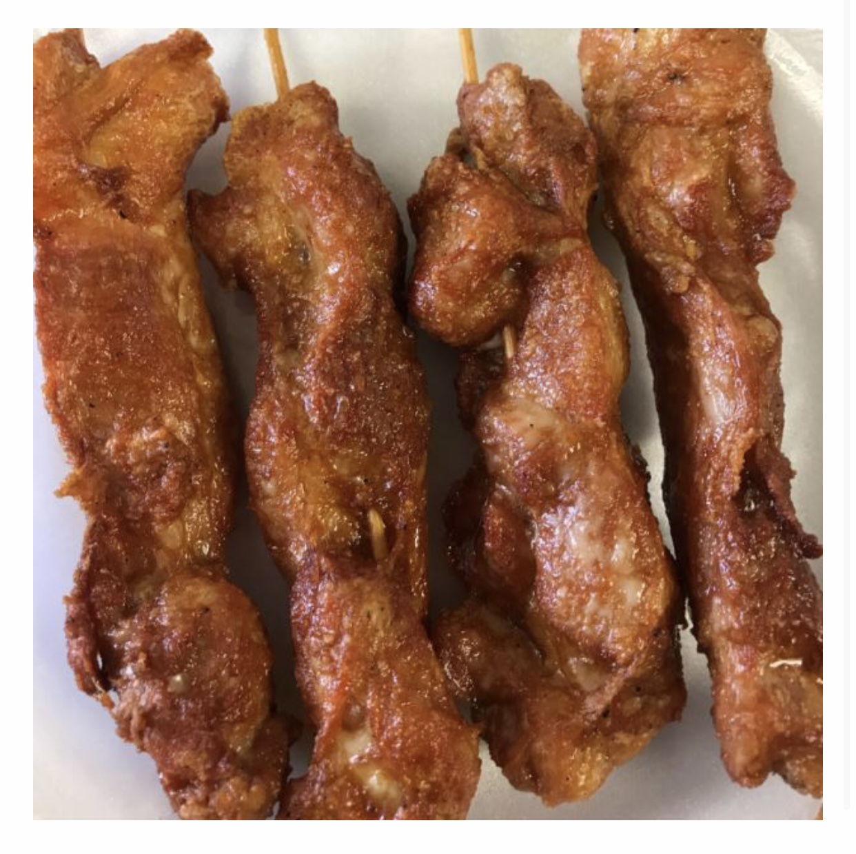 Order 4 Piece Chicken on Stick 鸡串 food online from China Star store, Blue Bell on bringmethat.com