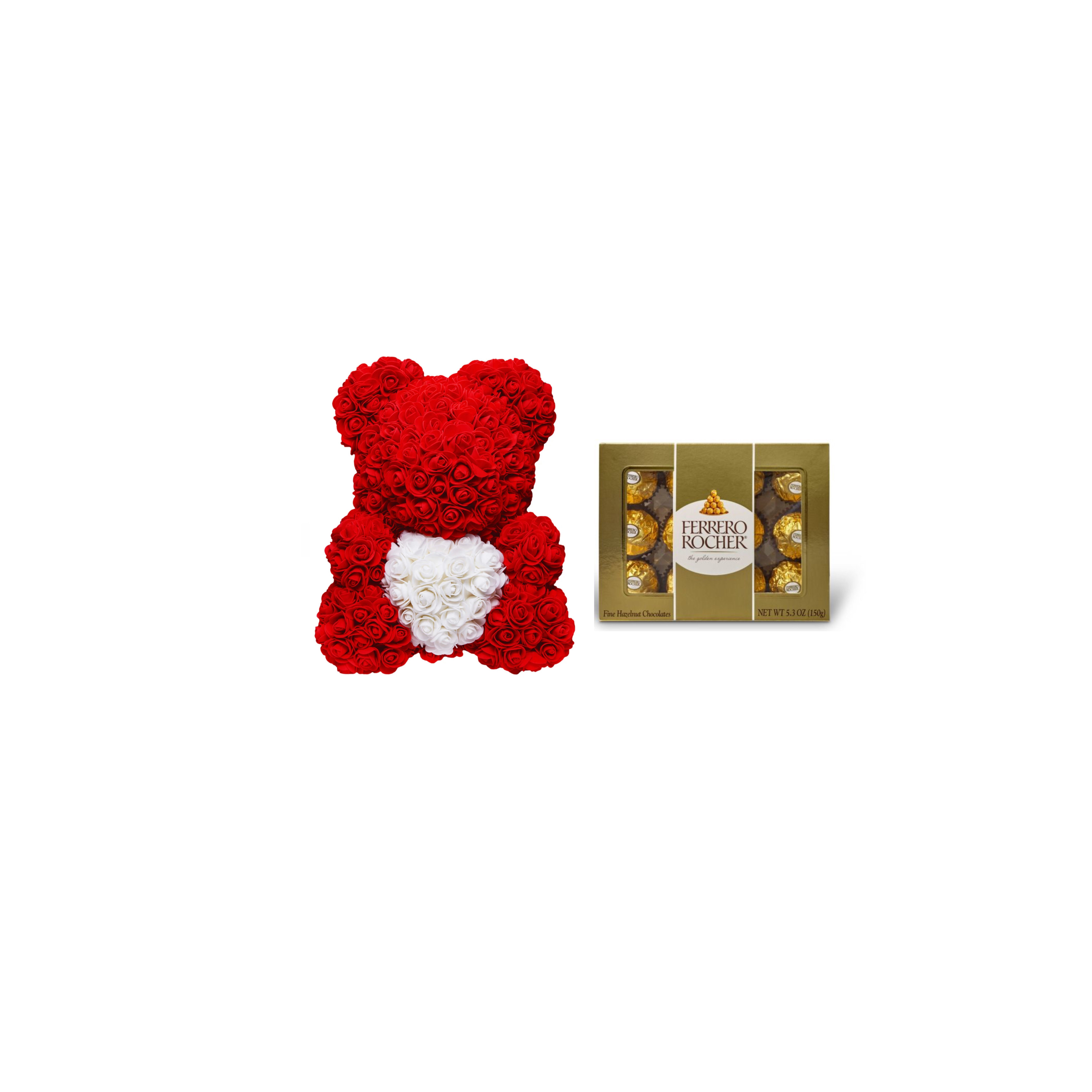 Order  Chocolates and Rose Bear food online from The One Roses store, Irvine on bringmethat.com