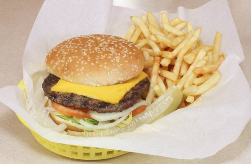 Order 1/4 lb. Cheeseburger food online from Mr T Gyros store, Schiller Park on bringmethat.com