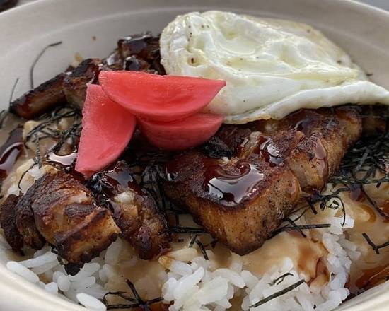 Order Pork Belly And Umami Gravy And Choice Of Desserts food online from Oi Asian Fusion store, San Diego on bringmethat.com