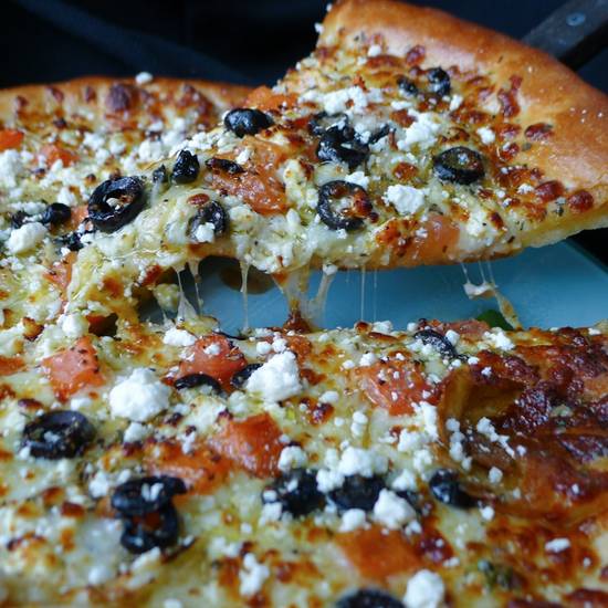 Order XL Greek Pizza food online from Eurogyro store, Akron on bringmethat.com
