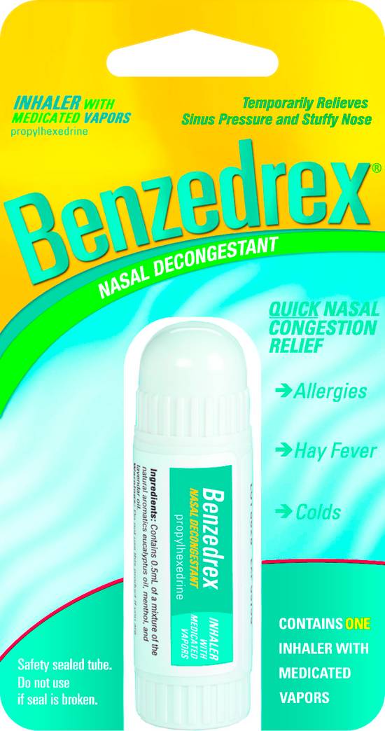 Order Benzedrex Nasal Decongestant Inhaler with Medicated Vapors (1 ct) food online from Rite Aid store, Willard on bringmethat.com