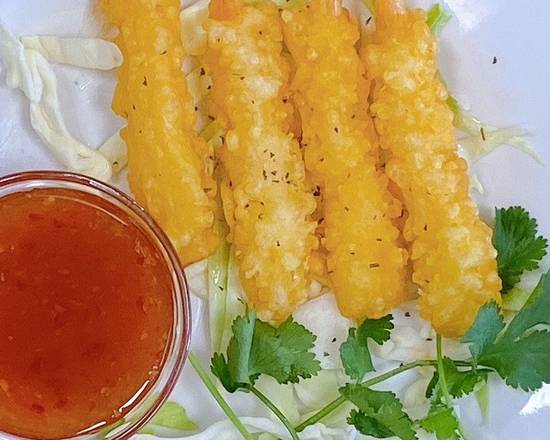 Order Fried Fantail Shrimp With Sweet Heat Sauce food online from Saigon Banh Mi store, Newark on bringmethat.com