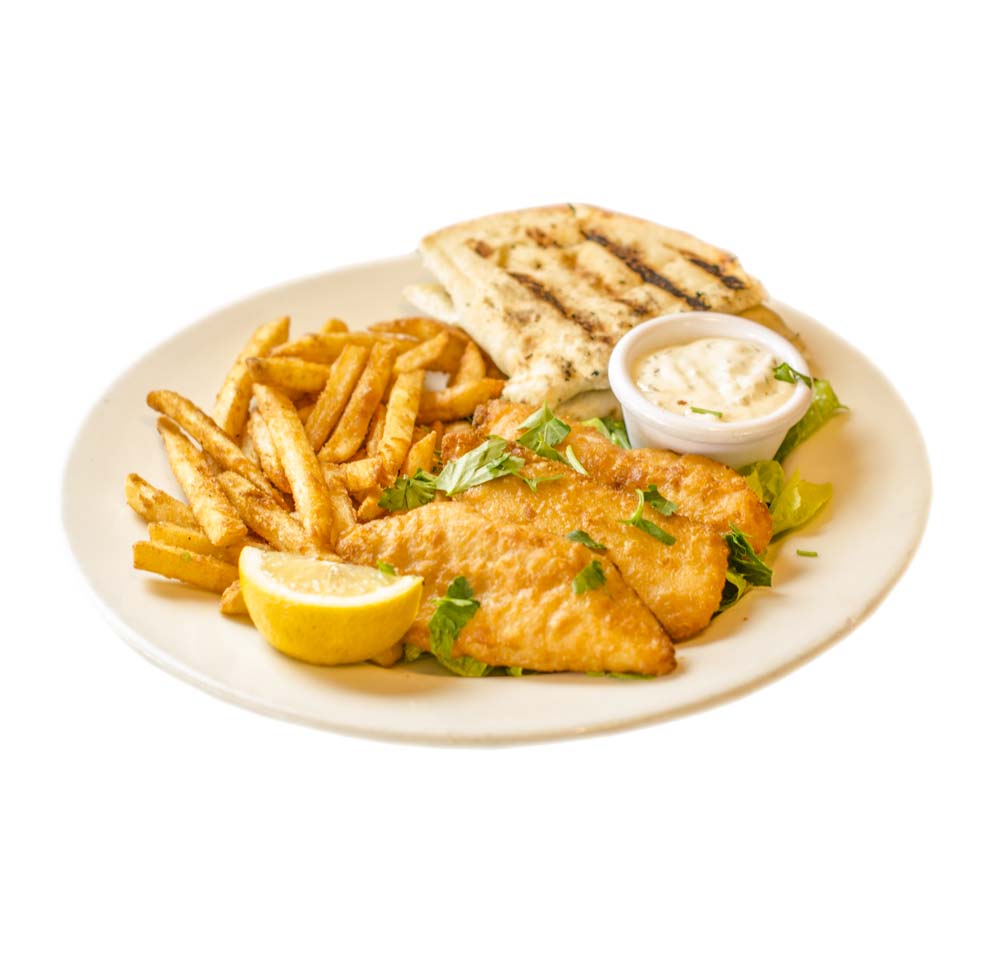 Order Fish and Chips Plate food online from Firehouse Taverna store, Reseda on bringmethat.com