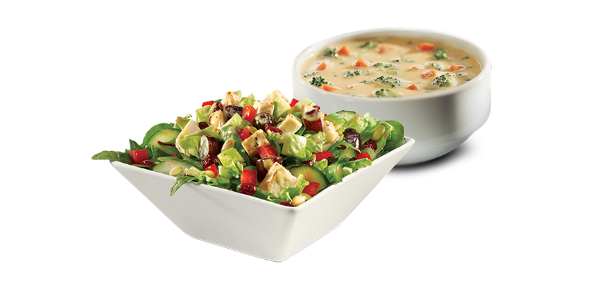 Order 1/2 Salad and Regular Soup food online from Quiznos store, Dupont on bringmethat.com