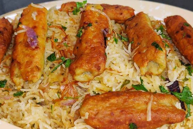 Order Seekh kabab over Rice food online from Hadi Restaurant store, New York on bringmethat.com
