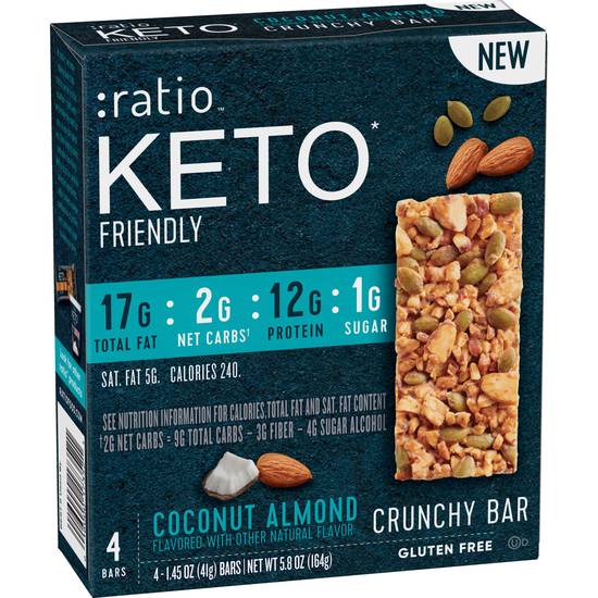 Order Ratio KETO Friendly Coconut Almond Crunchy Bars, 4 CT food online from Cvs store, TRAVERSE CITY on bringmethat.com