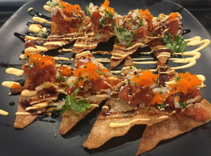 Order Spicy Tuna Nacho Special food online from Ginza Japanese Restaurant store, Fullerton on bringmethat.com