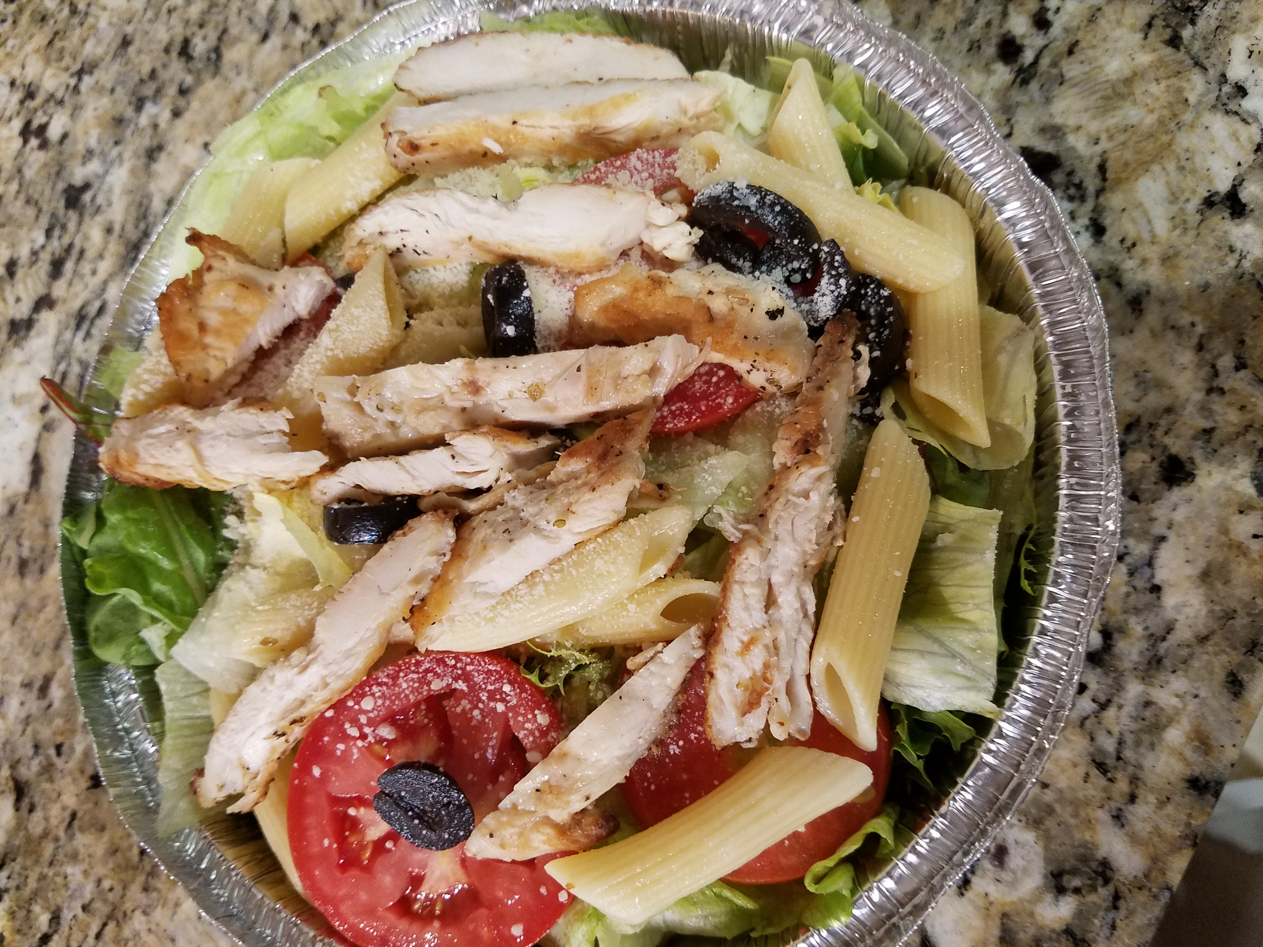 Order Penne and Grill Chicken Salad food online from Our Place Pizza & Catering store, Edison on bringmethat.com
