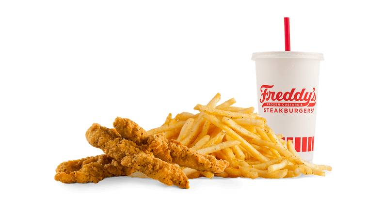 Order Chicken Tenders - 3 Piece Combo food online from Freddy Frozen Custard And Steakburgers store, Colorado Springs on bringmethat.com