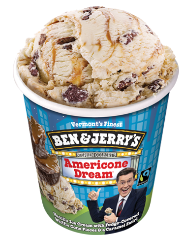 Order Stephen Colbert's AmeriCone Dream Ice Cream food online from Ben & Jerry store, Northridge on bringmethat.com