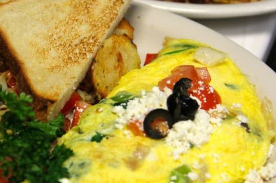 Order Greek Omelet* food online from Swami Cafe store, San Diego on bringmethat.com