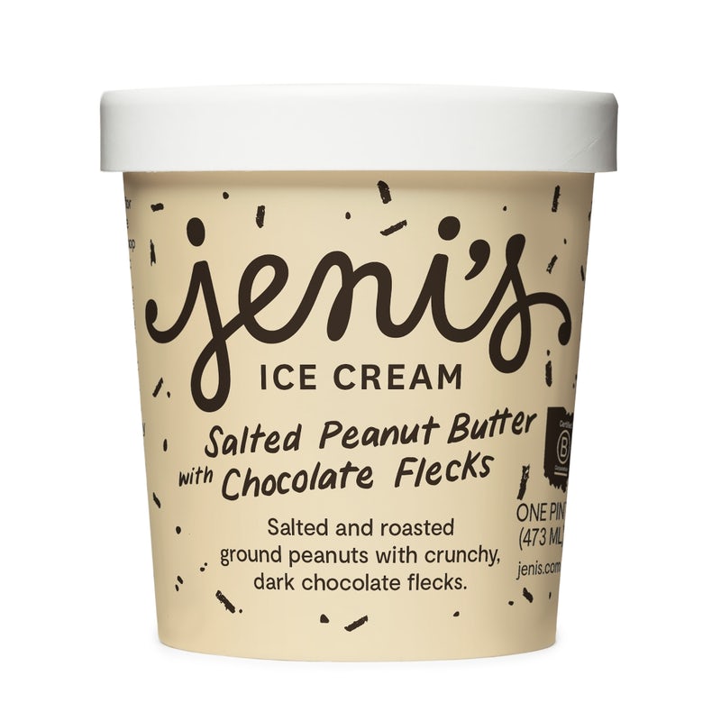 Order Salted Peanut Butter with Chocolate Flecks Pint food online from Jeni Splendid Ice Cream store, Decatur on bringmethat.com