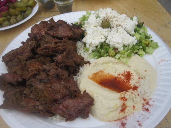 Order Beef Shish Kebab Plate food online from The Pita Kitchen store, Sherman Oaks on bringmethat.com