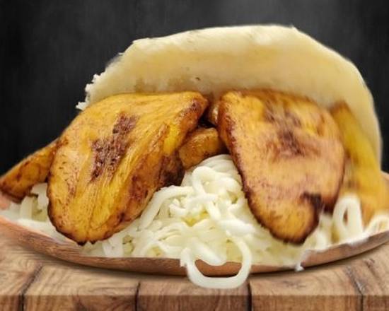 Order Arepa Tajadas Con Queso food online from Arepamania store, New Rochelle on bringmethat.com
