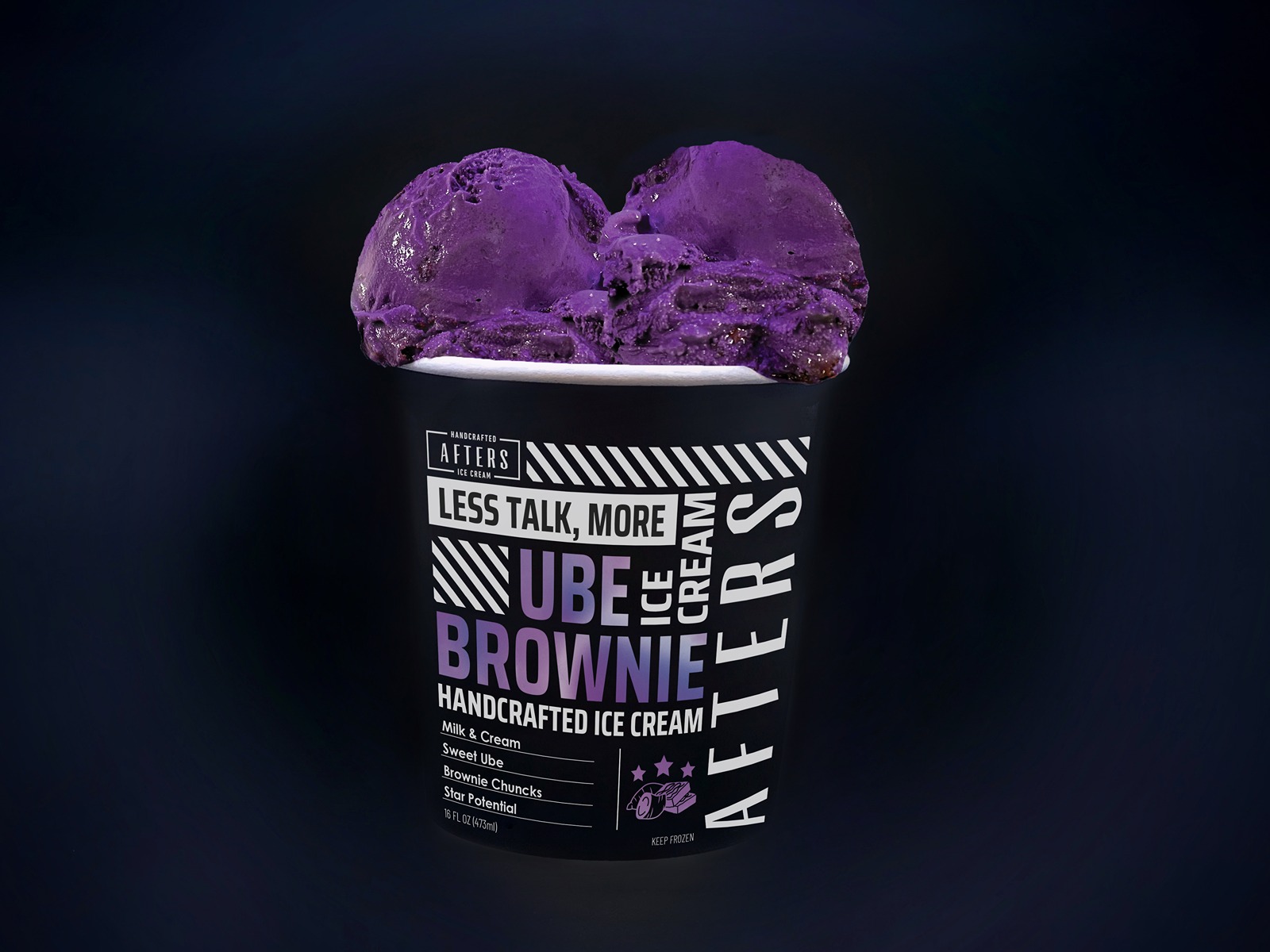 Order Ube Brownie Pint food online from Afters Ice Cream store, Alhambra on bringmethat.com