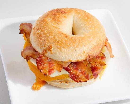 Order Bagel Sandwich - Bacon, Egg & Cheese food online from Sweetwaters Coffee & Tea store, Saint Louis on bringmethat.com